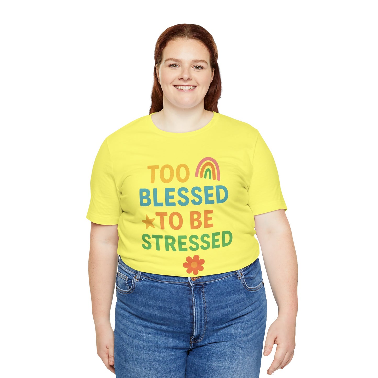 Too Blessed to Be Stressed Tee | Motivational T-Shirt | Gift for Friends | Relaxation Apparel | Positive Vibes Shirt | Everyday Casual Wear