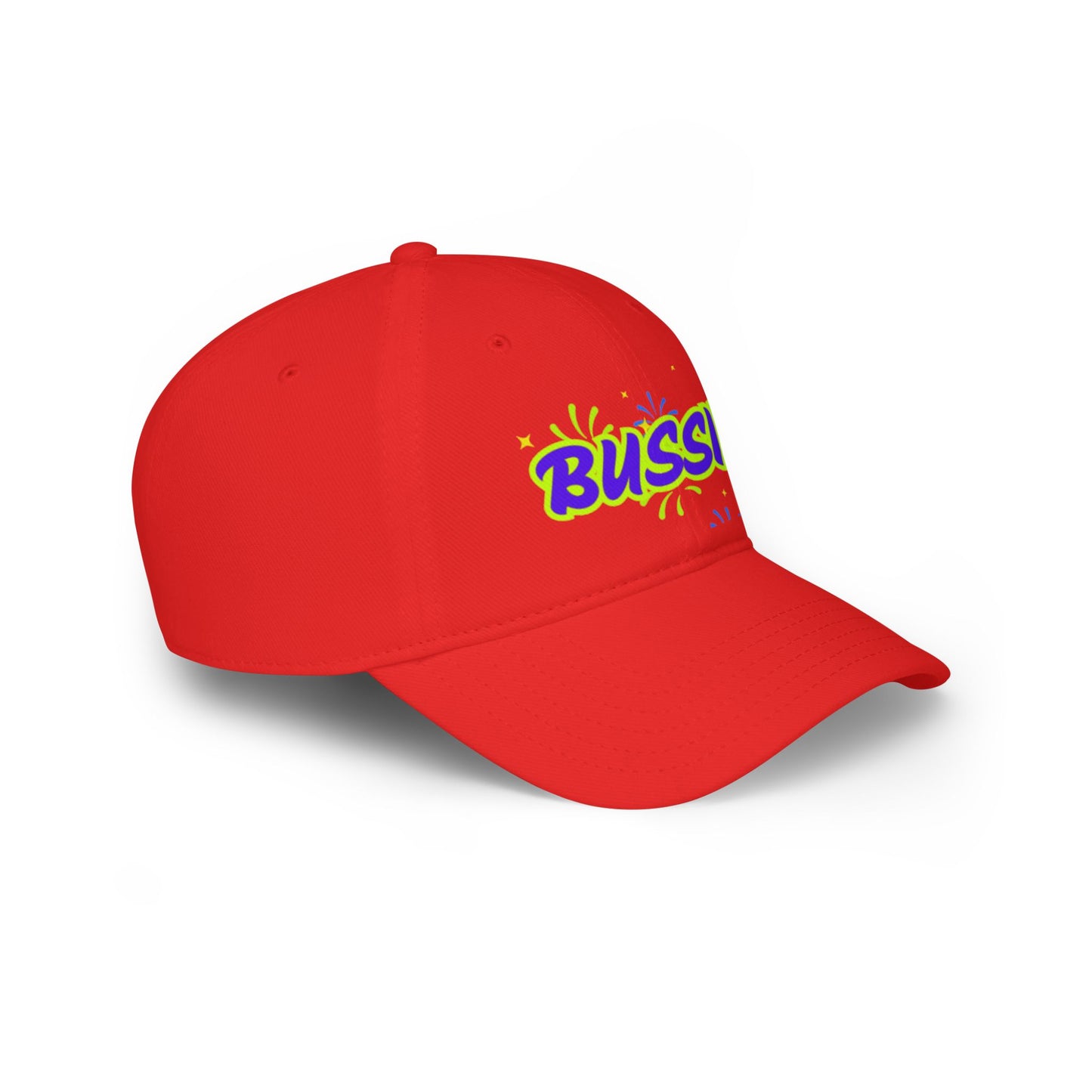Bussin Low Profile Baseball Cap - Fun Red Cap for Casual Outings & Celebrations