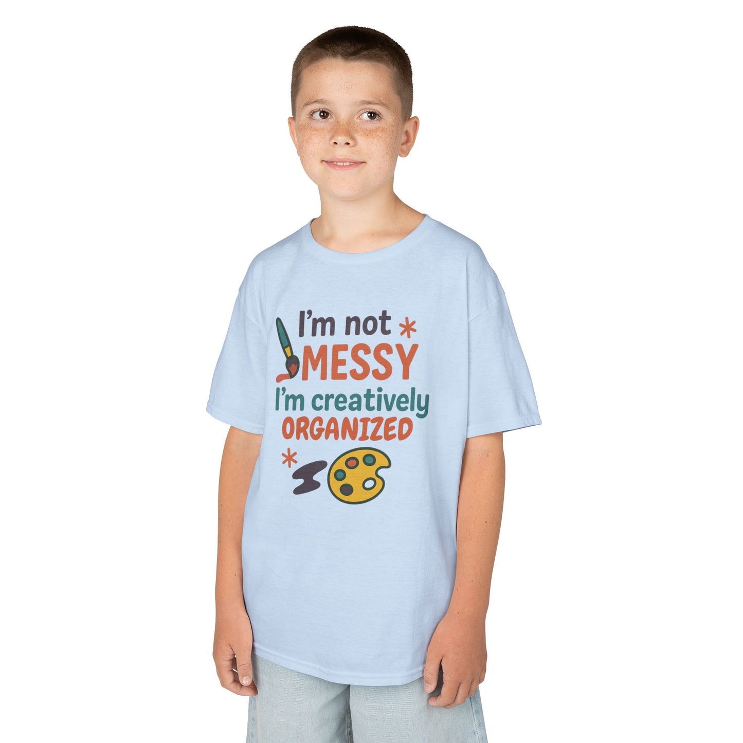 Creative Kids Tee - I'm Not Messy I'm Creatively Organized, Fun Gift for Artsy Kids, Birthday, Art Lovers, Playful Kids, Creative Apparel
