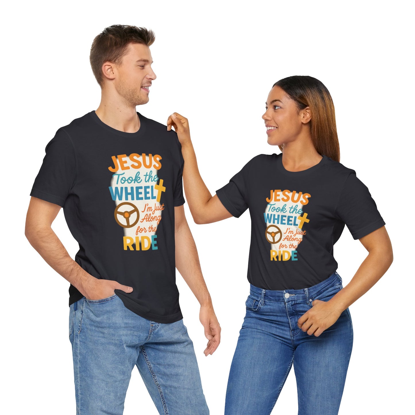 Jesus Took the Wheel Tee, Christian Shirt for Faith, Spiritual Gifts, Inspirational Top, Casual Wear, Religious Apparel