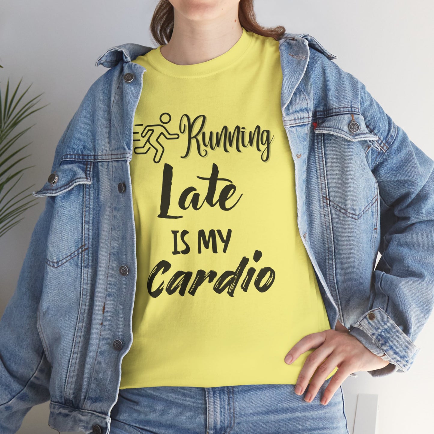 Running Late Is My Cardio Unisex Heavy Cotton Tee -Men