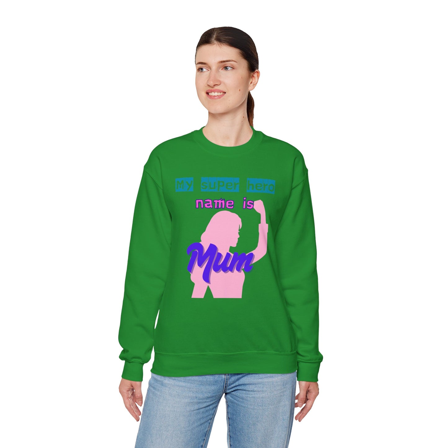 My Superhero Mum Sweatshirt, Cozy Unisex Crewneck, Gift for Moms, Mother's Day, Comfortable Everyday Wear