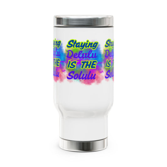 Colorful Motivational Travel Mug - 14oz Stainless Steel with Handle
