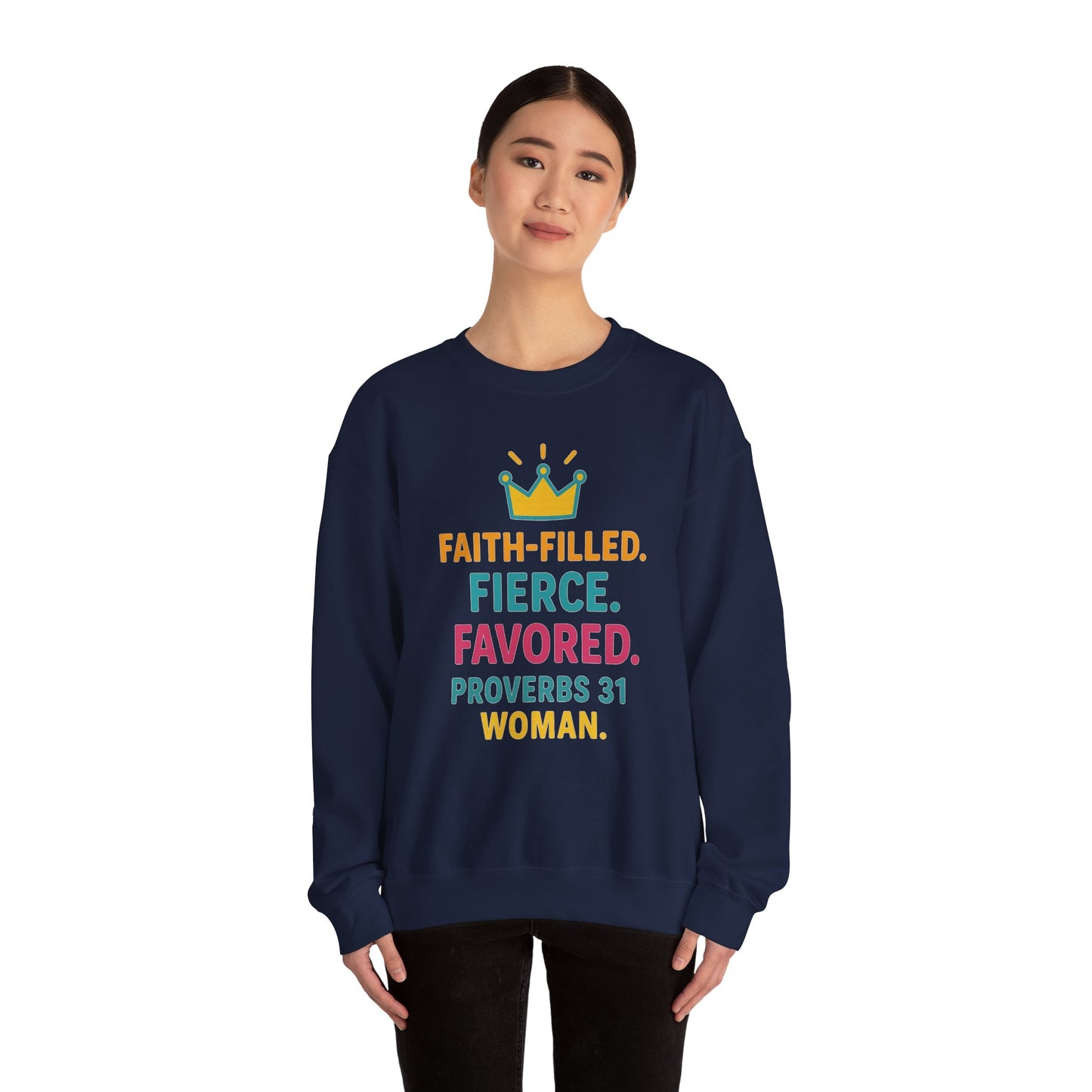 Faith-Filled Proverbs 31 Woman Sweatshirt, Inspirational Crewneck, Motivational Apparel, Christian Gift, Faith-Based Clothing
