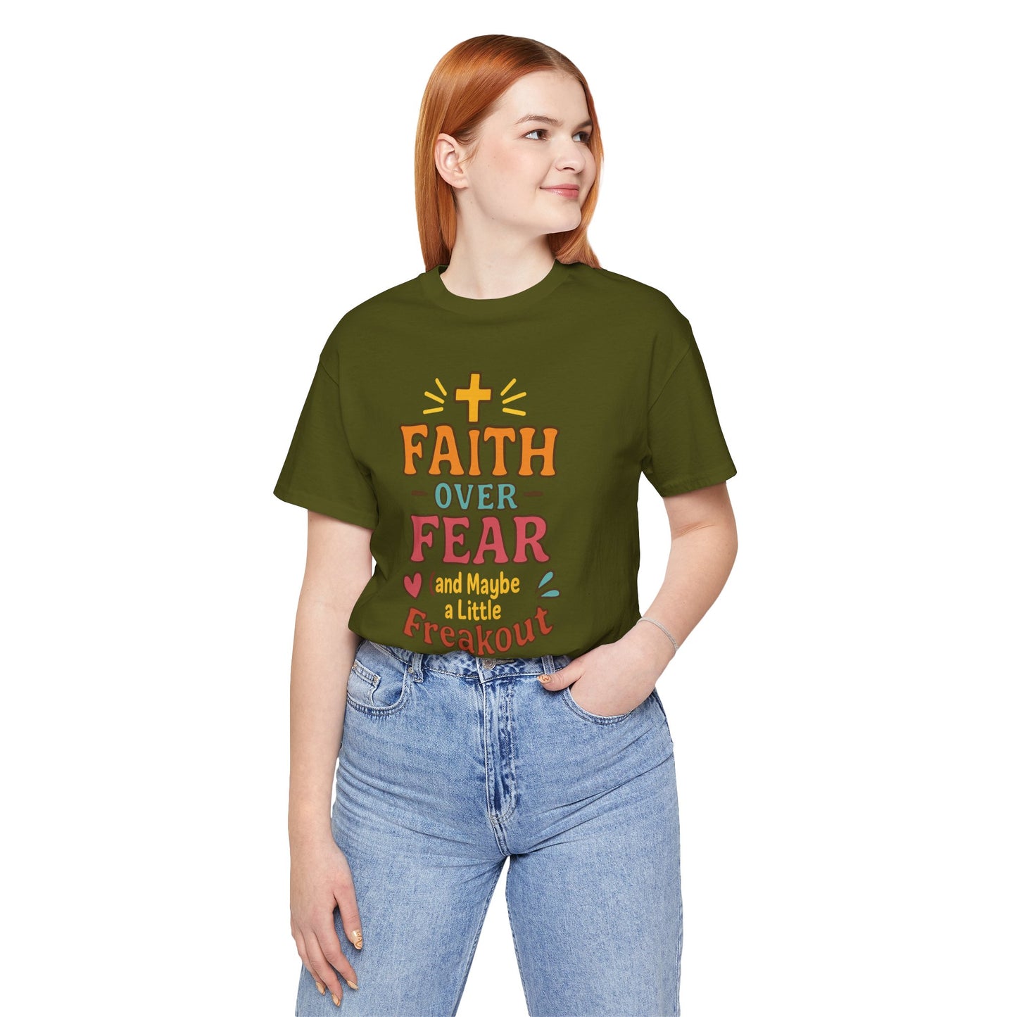 Faith Over Fear Inspirational T-Shirt, Christian tee, Motivational Shirt, Gift for Believers, Spiritual Apparel