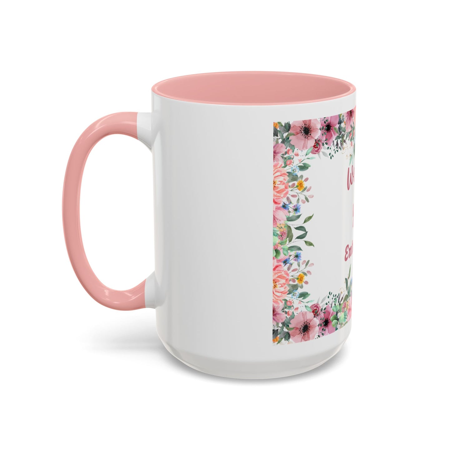 Floral Accent Coffee Mug - "We Love You!" Personalized Gift