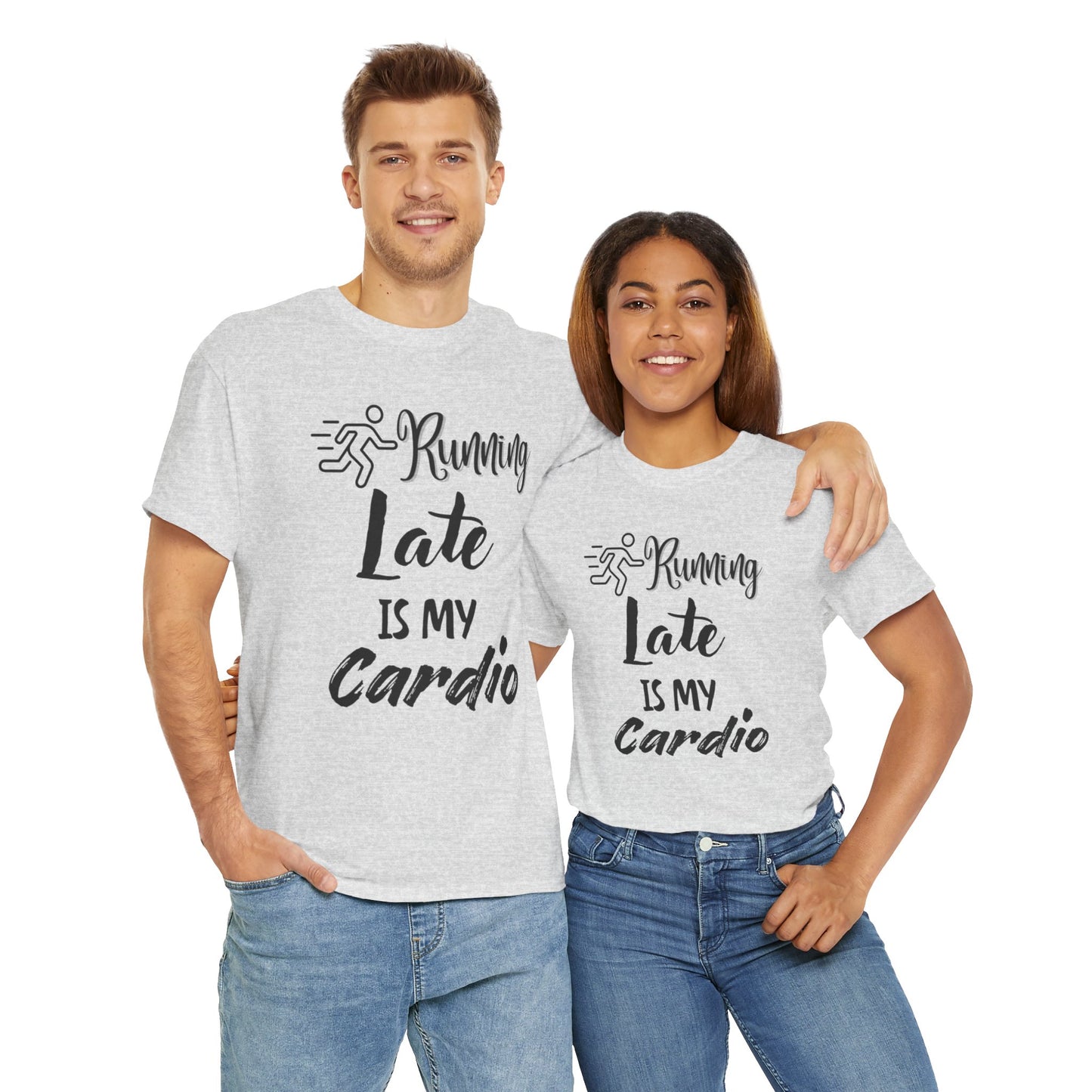 Running Late Is My Cardio Unisex Heavy Cotton Tee -Men