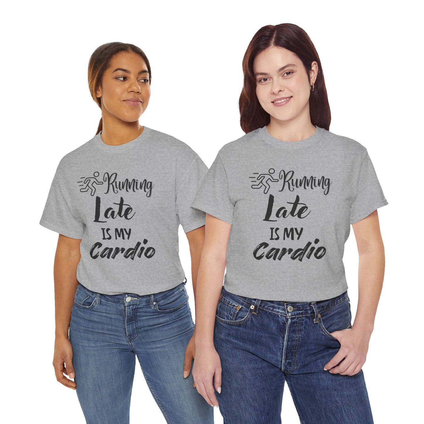 Running Late Is My Cardio Unisex Heavy Cotton Tee -Men