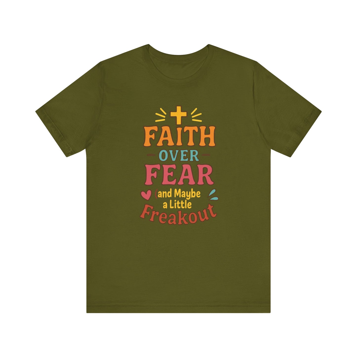 Faith Over Fear Inspirational T-Shirt, Christian tee, Motivational Shirt, Gift for Believers, Spiritual Apparel