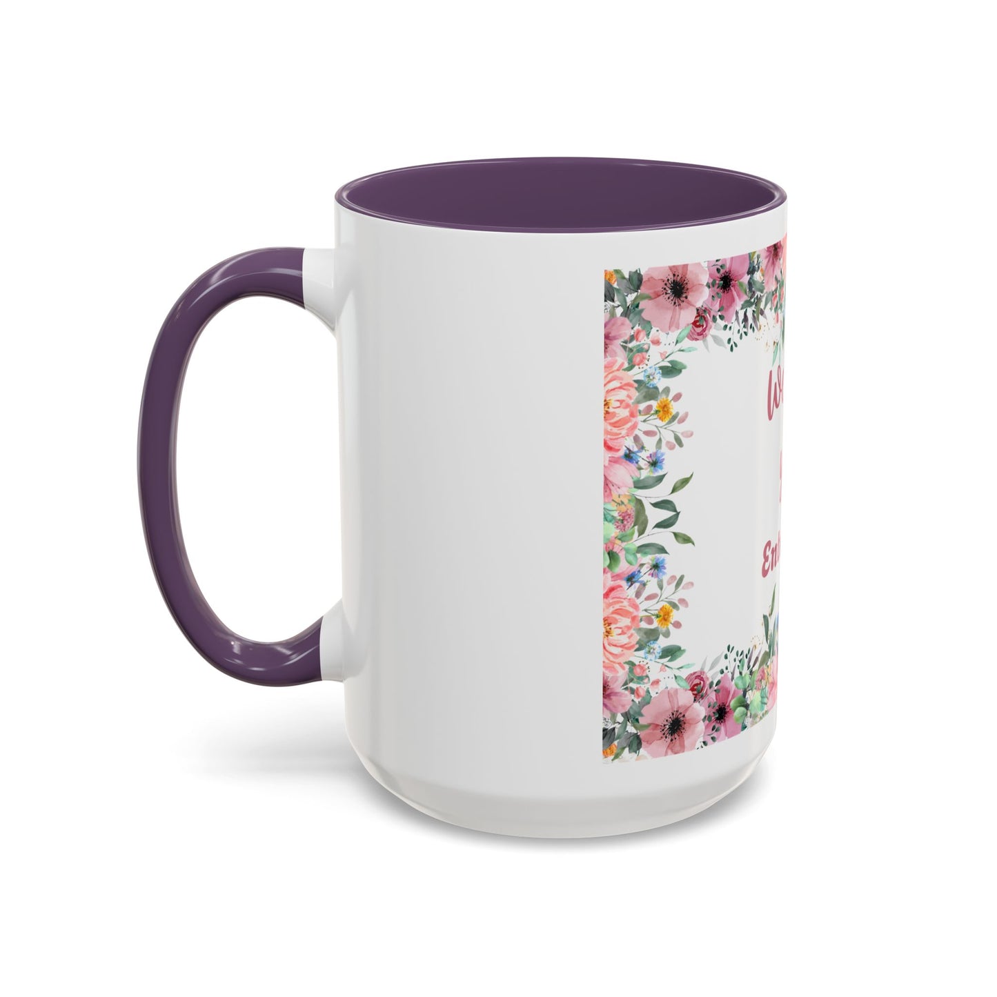 Floral Accent Coffee Mug - "We Love You!" Personalized Gift