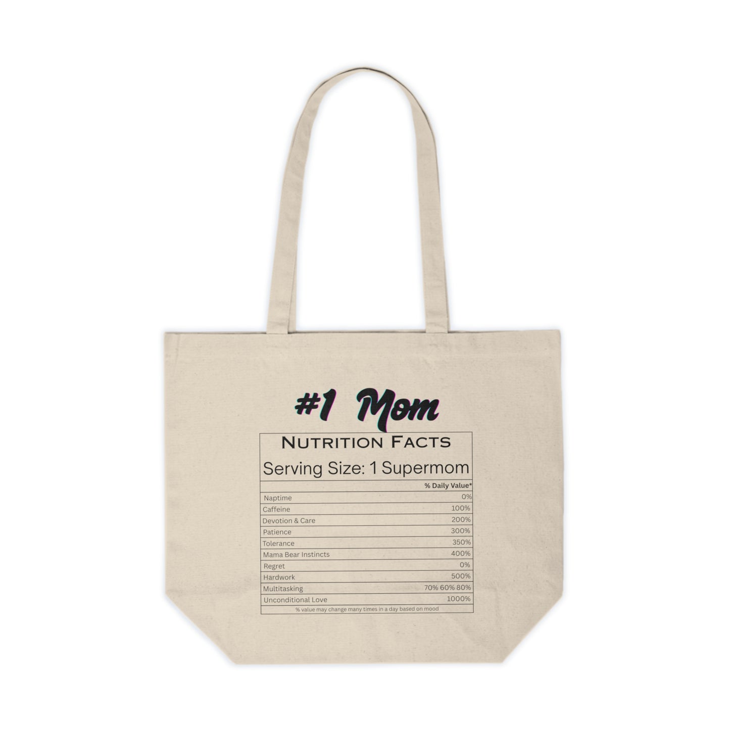 #1 Mom Canvas Shopping Tote - Perfect Gift for Mother's Day and Everyday Use