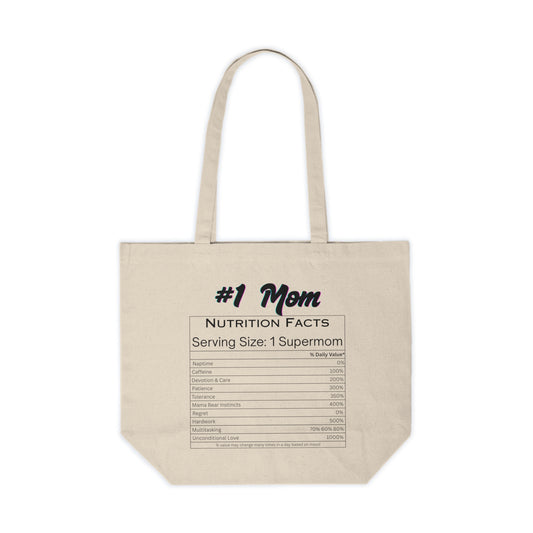#1 Mom Canvas Shopping Tote - Perfect Gift for Mother's Day and Everyday Use