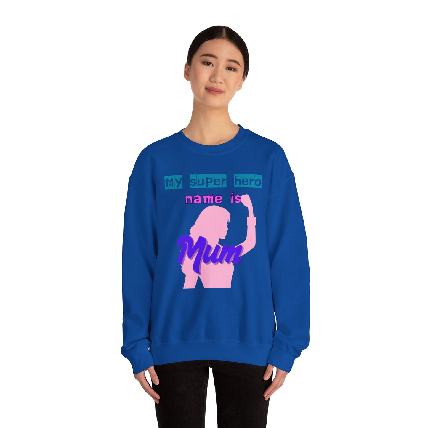 My Super Hero Mum Crewneck Sweatshirt - Ideal Gift for Mother's Day