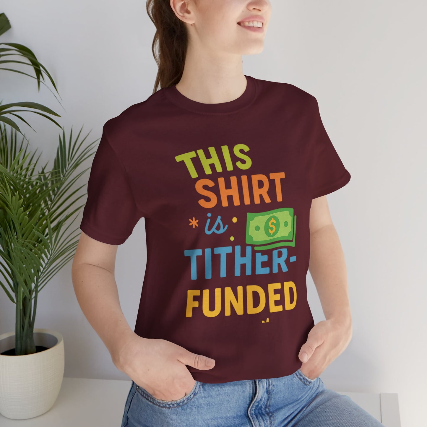 T-Shirt with Fun Funding Design, Humor Tee for Casual Wear, Unique Gift for Gamers, Great for Birthdays and Events, Playful and Stylish