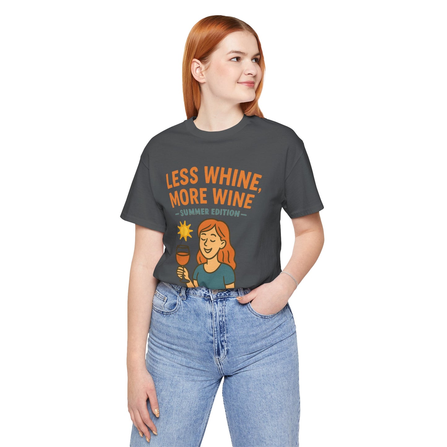 Less Whine, More Wine Tee | Fun Unisex Summer Shirt, Vintage Wine Lover Gift, Relaxed Fit Graphic Tee, Casual Wear, Party Outfit