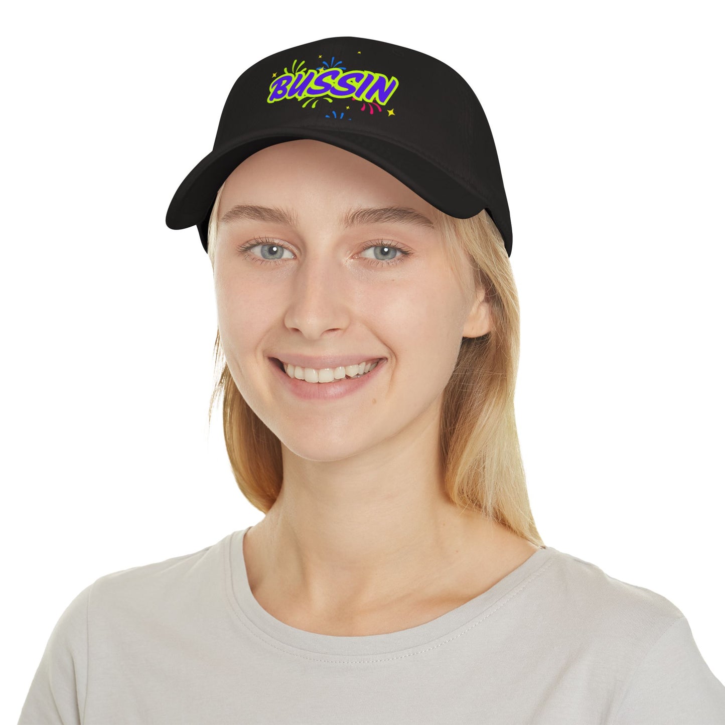 Bussin Low Profile Baseball Cap - Fun Red Cap for Casual Outings & Celebrations