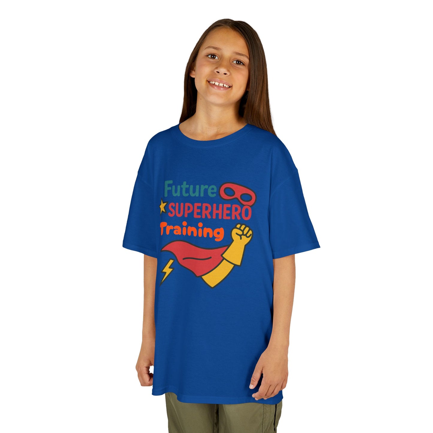 Future Superhero Kids Tee, Youth Graphic T-Shirt, Training Shirt for Kids, Fun Birthday Gift, Playful Party Outfit