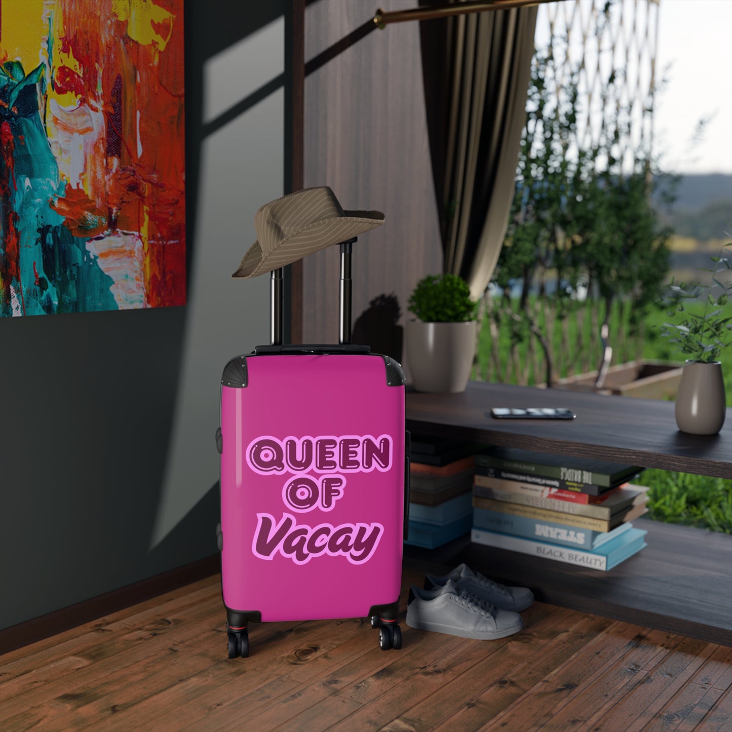 Pink Queen of Vacay Pink Suitcase - Stylish Travel Luggage for Female Travelers