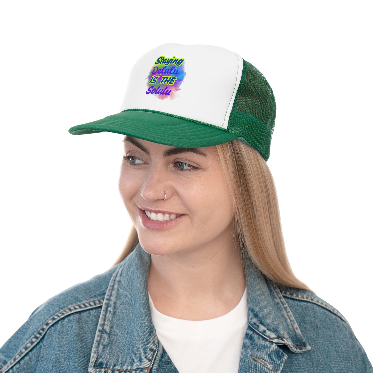 Colorful Staying Delulu Trucker Cap - Fun, Trendy Headwear for Everyday Adventures