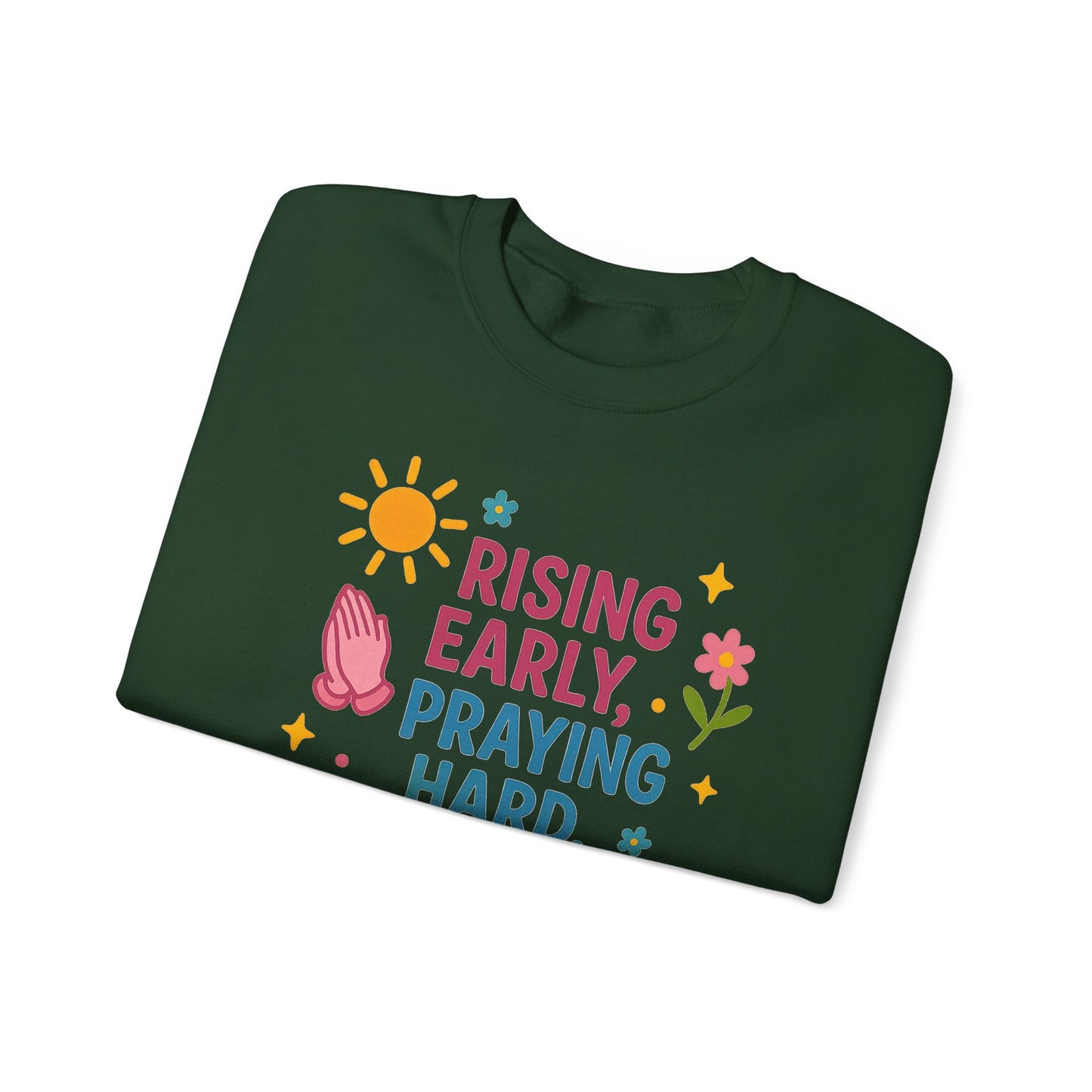 Risen & Slayin' Sweatshirt - Cozy Spiritual Gift for Her, Motivational Crewneck, Daily Inspiration Apparel, Church Outfit, Cute Casual Wear