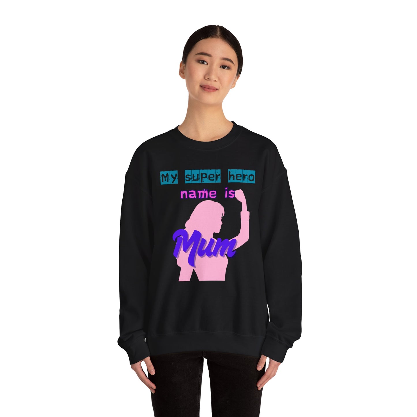 My Super Hero Mum Crewneck Sweatshirt - Ideal Gift for Mother's Day