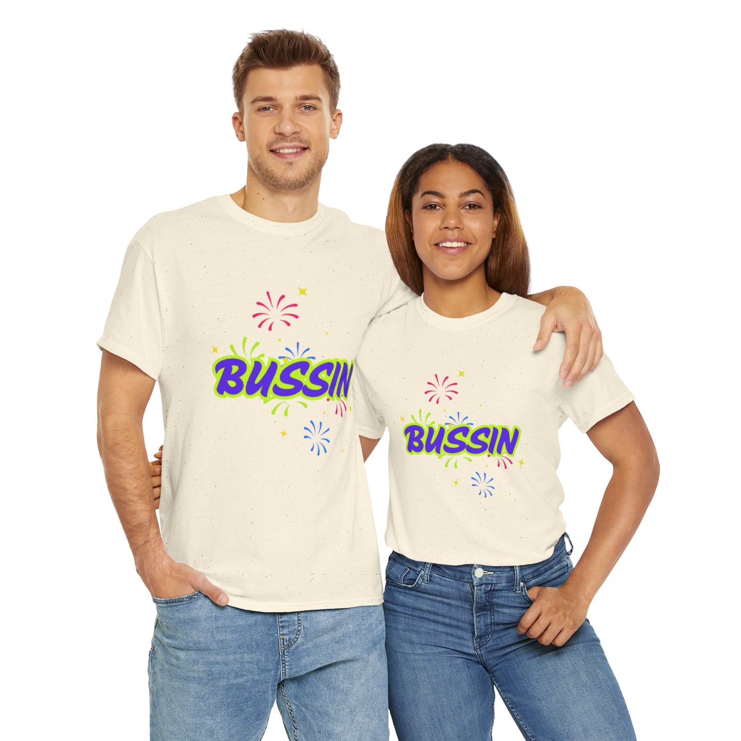 Bussin' Unisex Heavy Cotton Tee - Fun Graphic Shirt for Casual Wear