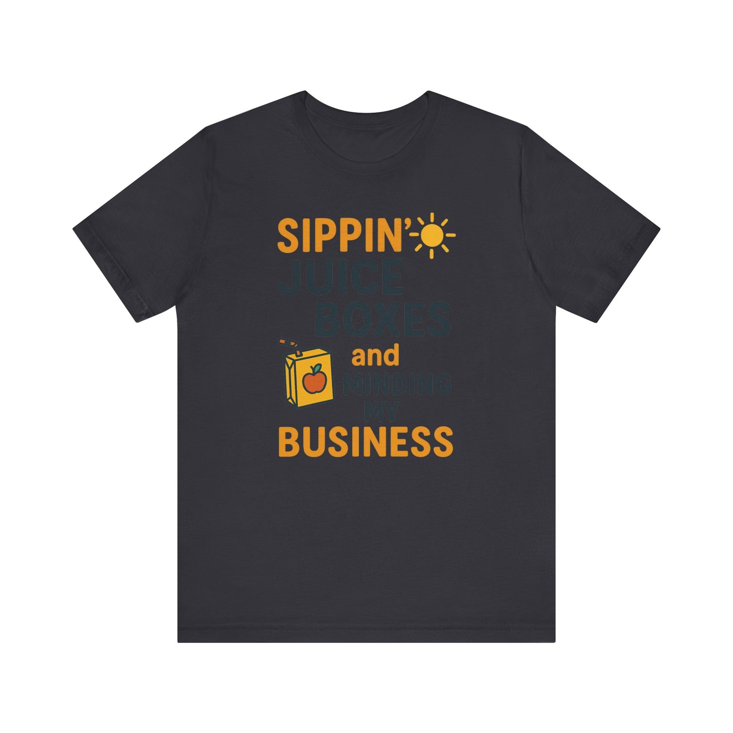 Sippin' Juice Boxes Graphic Tee, Fun Summer Shirt, Cute Gift for Kids, Playful Family Outing Top, Refreshing Summer Attire