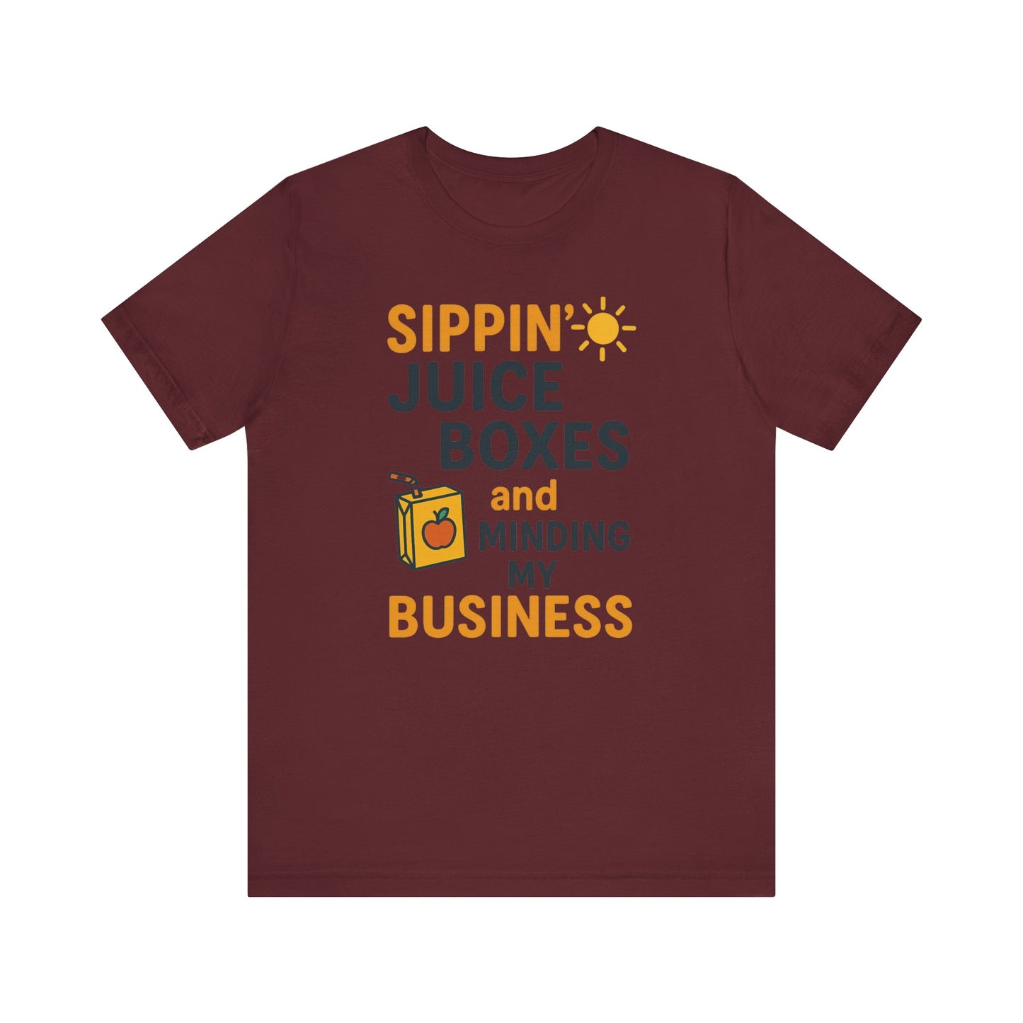 Sippin' Juice Boxes Graphic Tee, Fun Summer Shirt, Cute Gift for Kids, Playful Family Outing Top, Refreshing Summer Attire