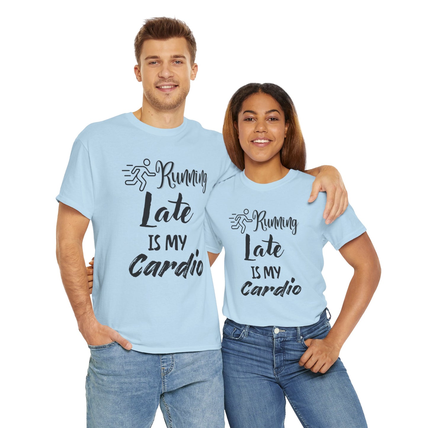 Running Late Is My Cardio Unisex Heavy Cotton Tee -Men