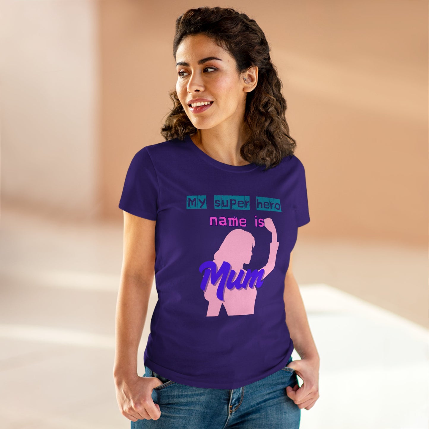 Super Mom Women's Midweight Cotton Tee - Fun Mother's Day Gift