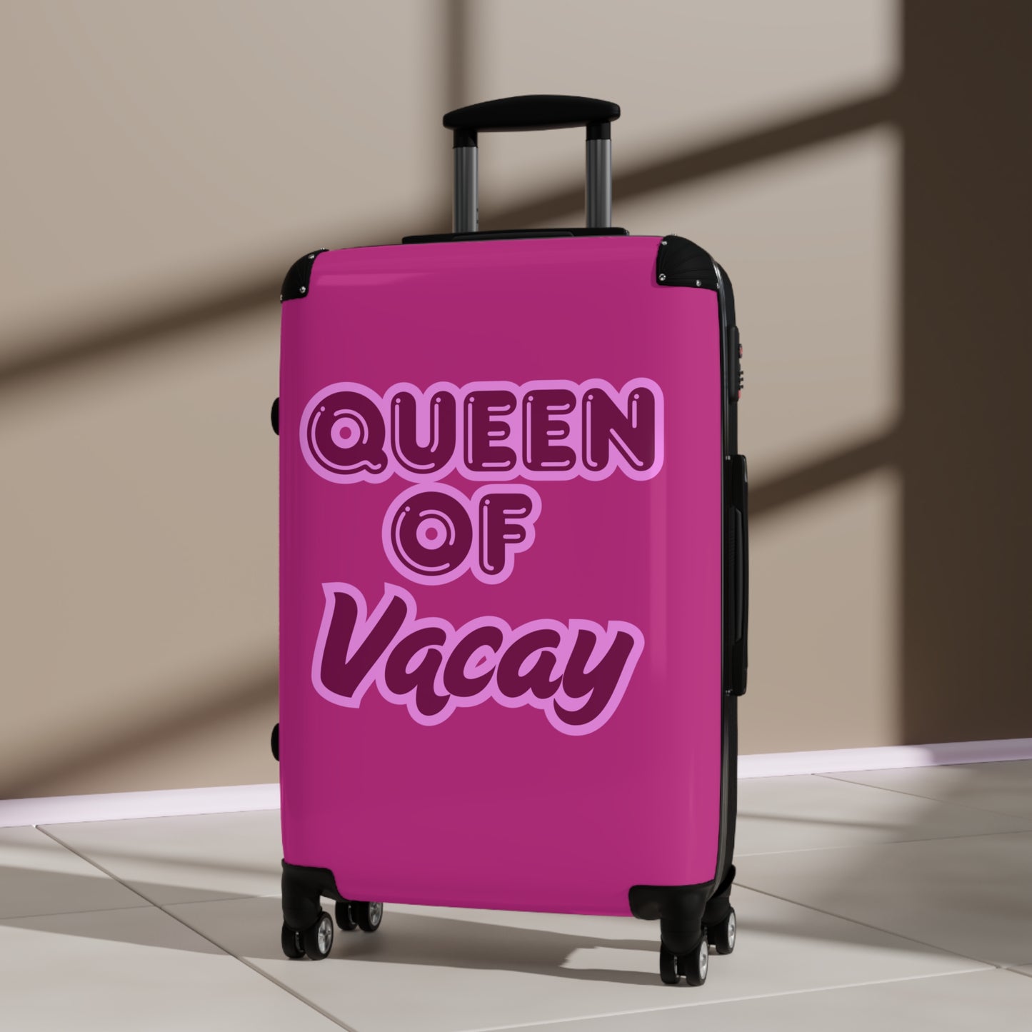 Pink Queen of Vacay Pink Suitcase - Stylish Travel Luggage for Female Travelers