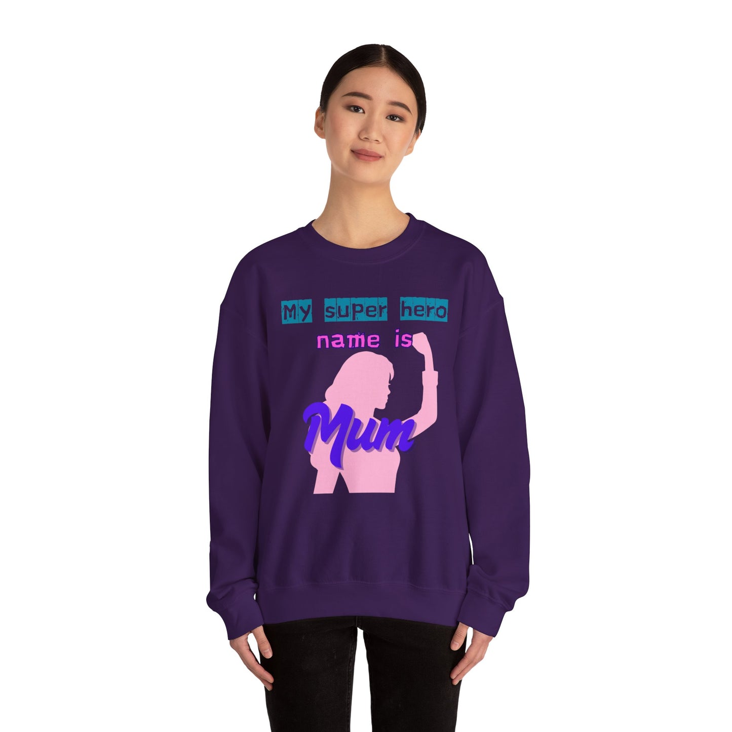 My Super Hero Mum Crewneck Sweatshirt - Ideal Gift for Mother's Day