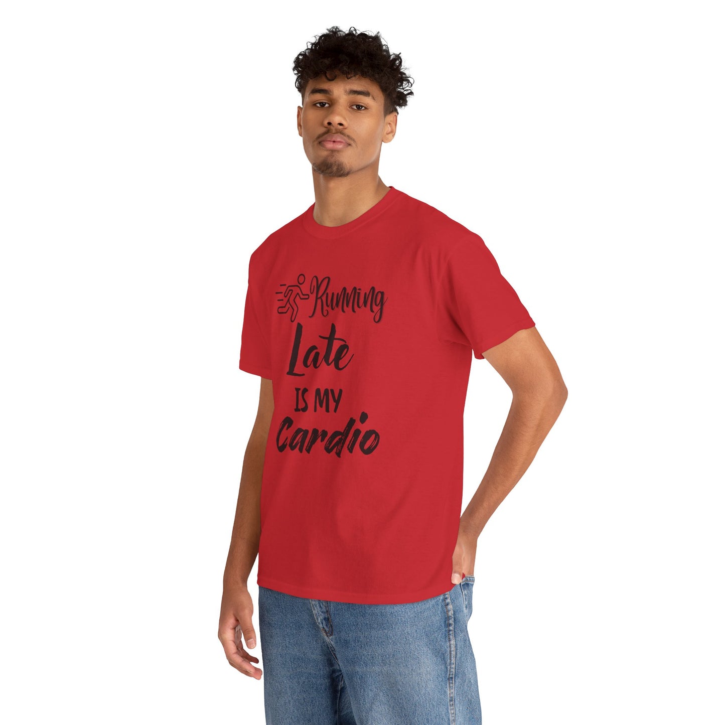 Running Late Is My Cardio Unisex Heavy Cotton Tee -Men