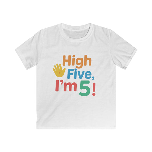 High Five Kids Tee, Birthday Shirt, Children's T-Shirt, Fun Kids Clothing, Playful Tee for Kids, Gift for 5-Year-Old