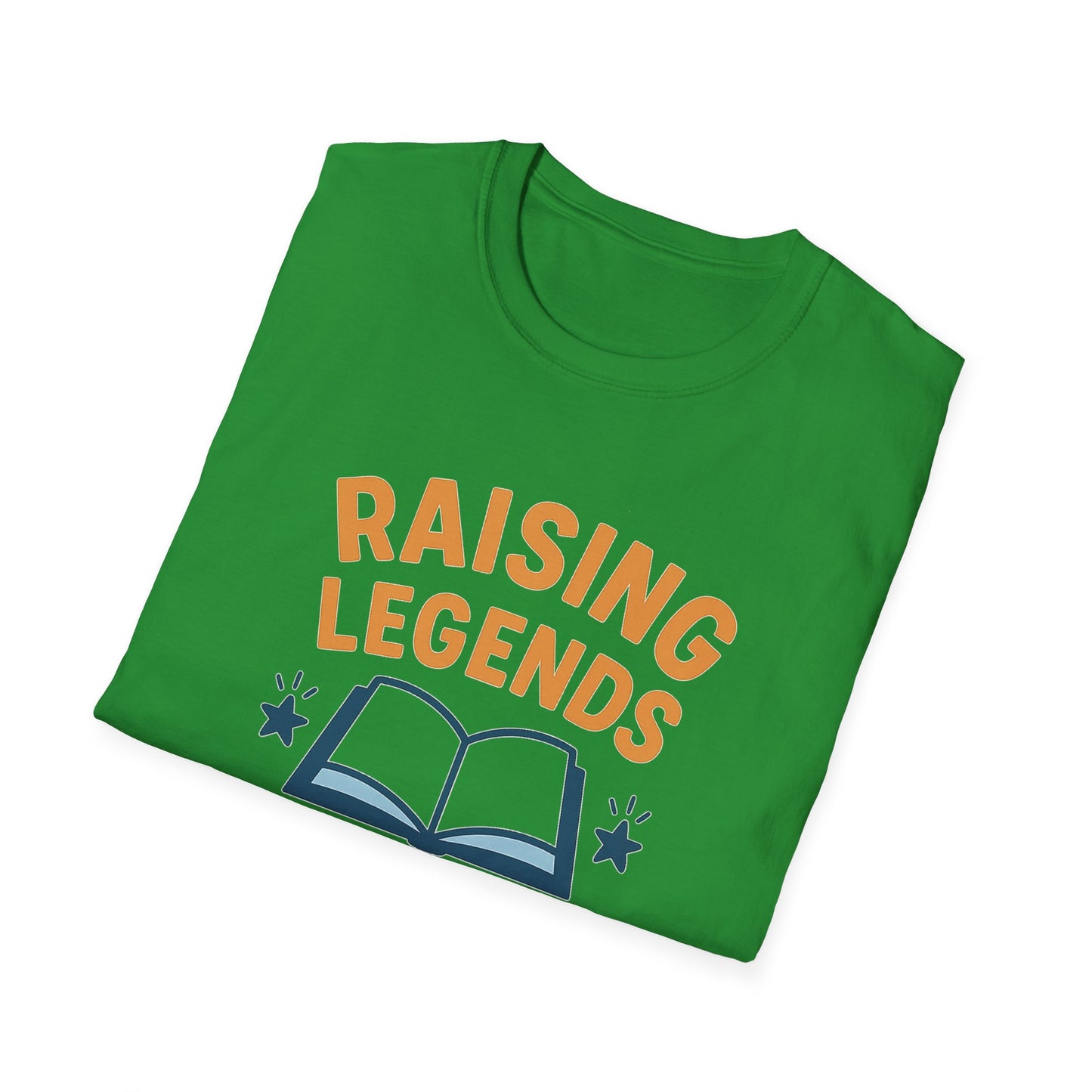 Raising Legends Bedtime Story T-Shirt, Unisex Softstyle Tee for Parents, Gift for Baby Showers, Kids' Birthdays, Cozy Casual Wear