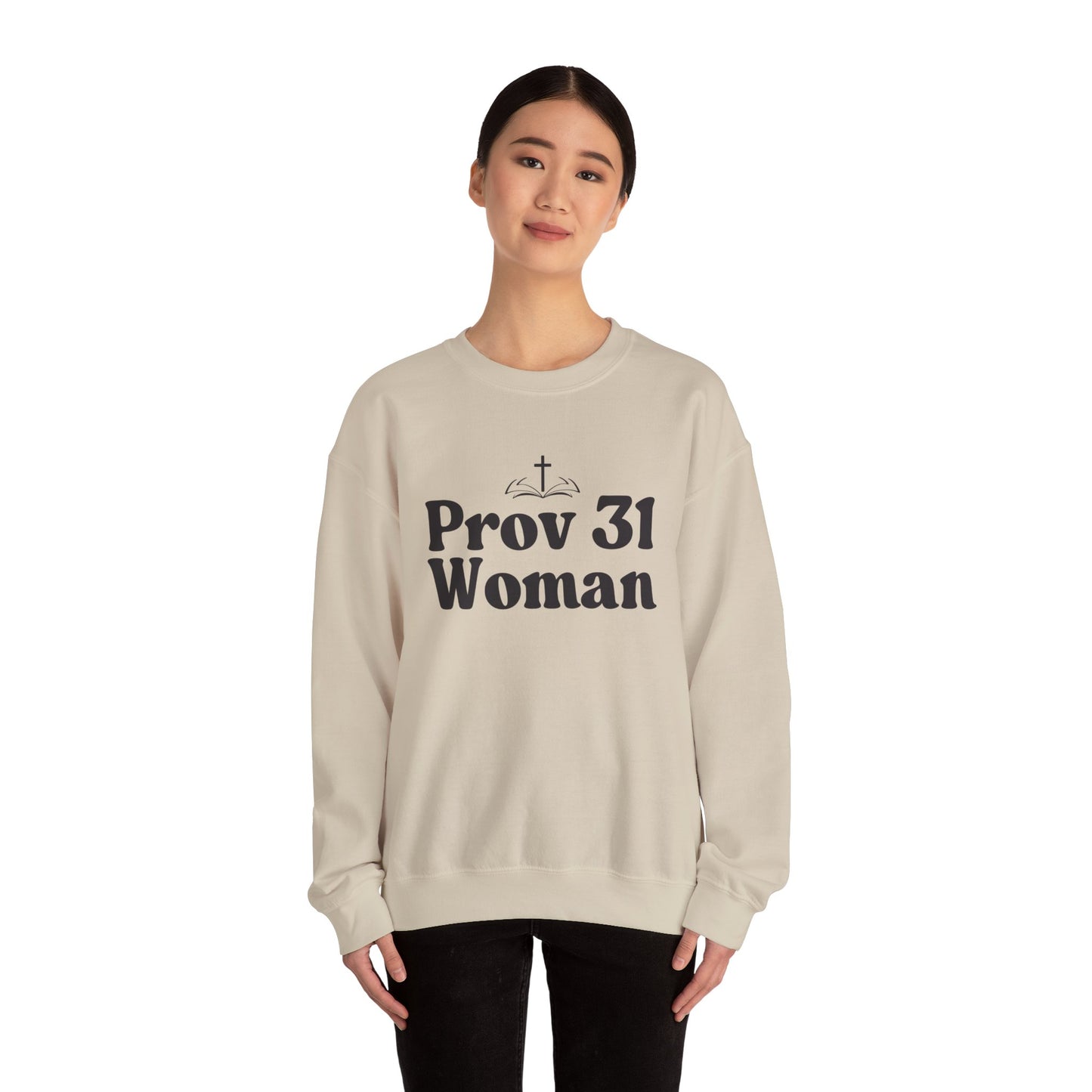 Faith-Inspired Unisex Crewneck Sweatshirt, Prov 31 Woman Gift, Cozy Apparel, Christian Fashion, Spirituality, Everyday Wear