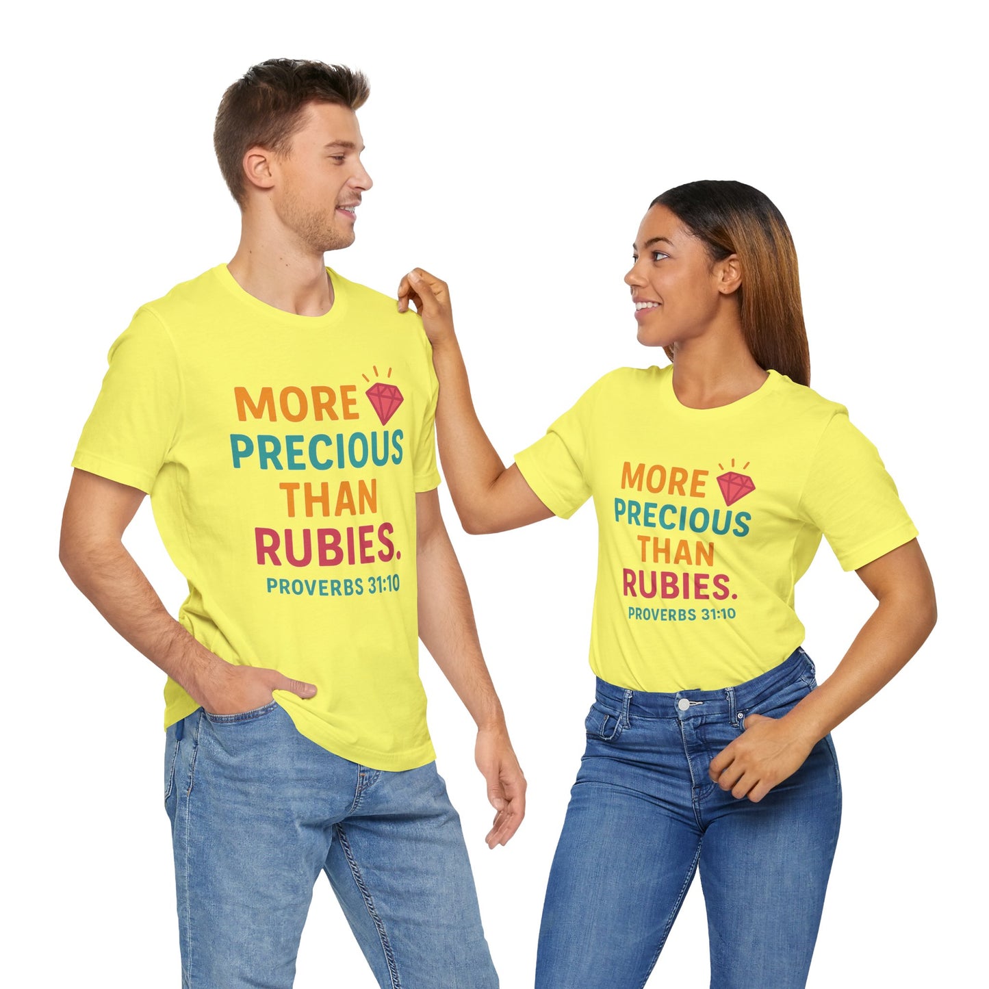 More Precious Than Rubies Tee, Inspirational T-Shirt, Faith-Based Clothing, Christian Gift, Bible Verse Apparel