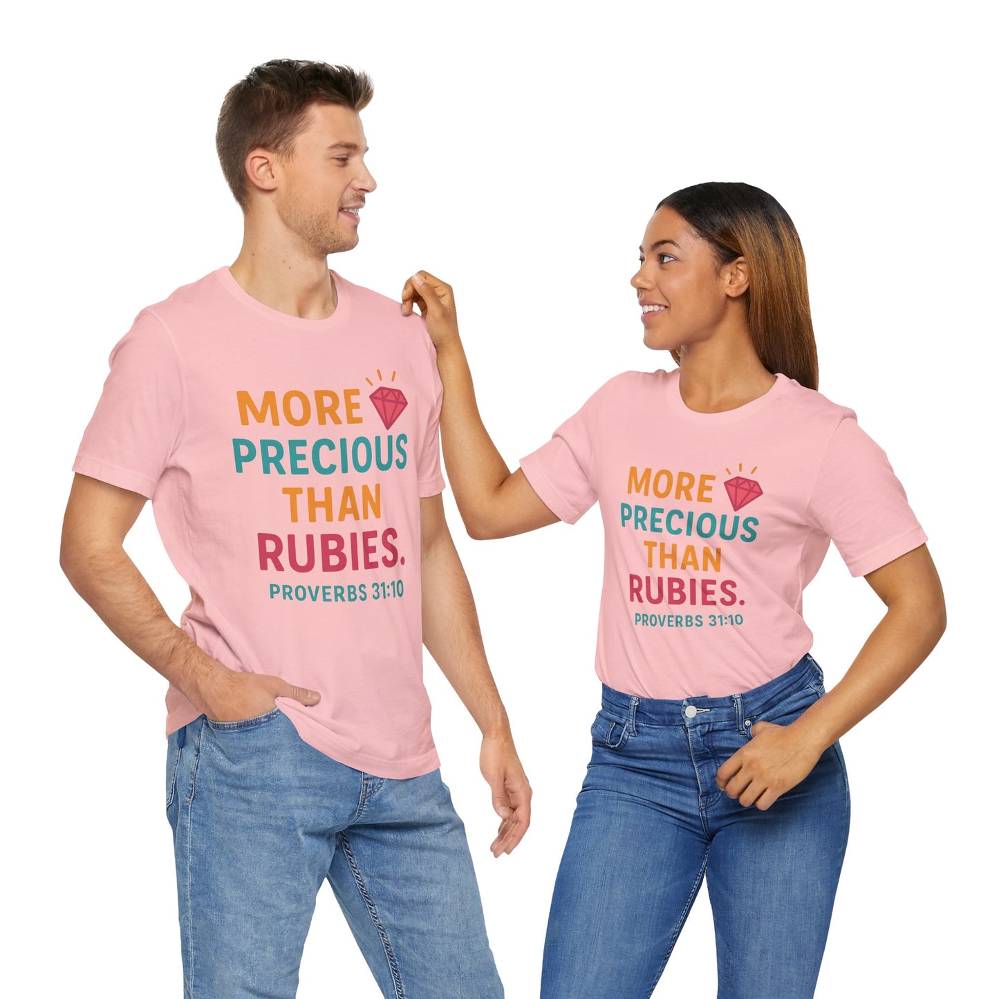 More Precious Than Rubies Tee, Inspirational T-Shirt, Faith-Based Clothing, Christian Gift, Bible Verse Apparel