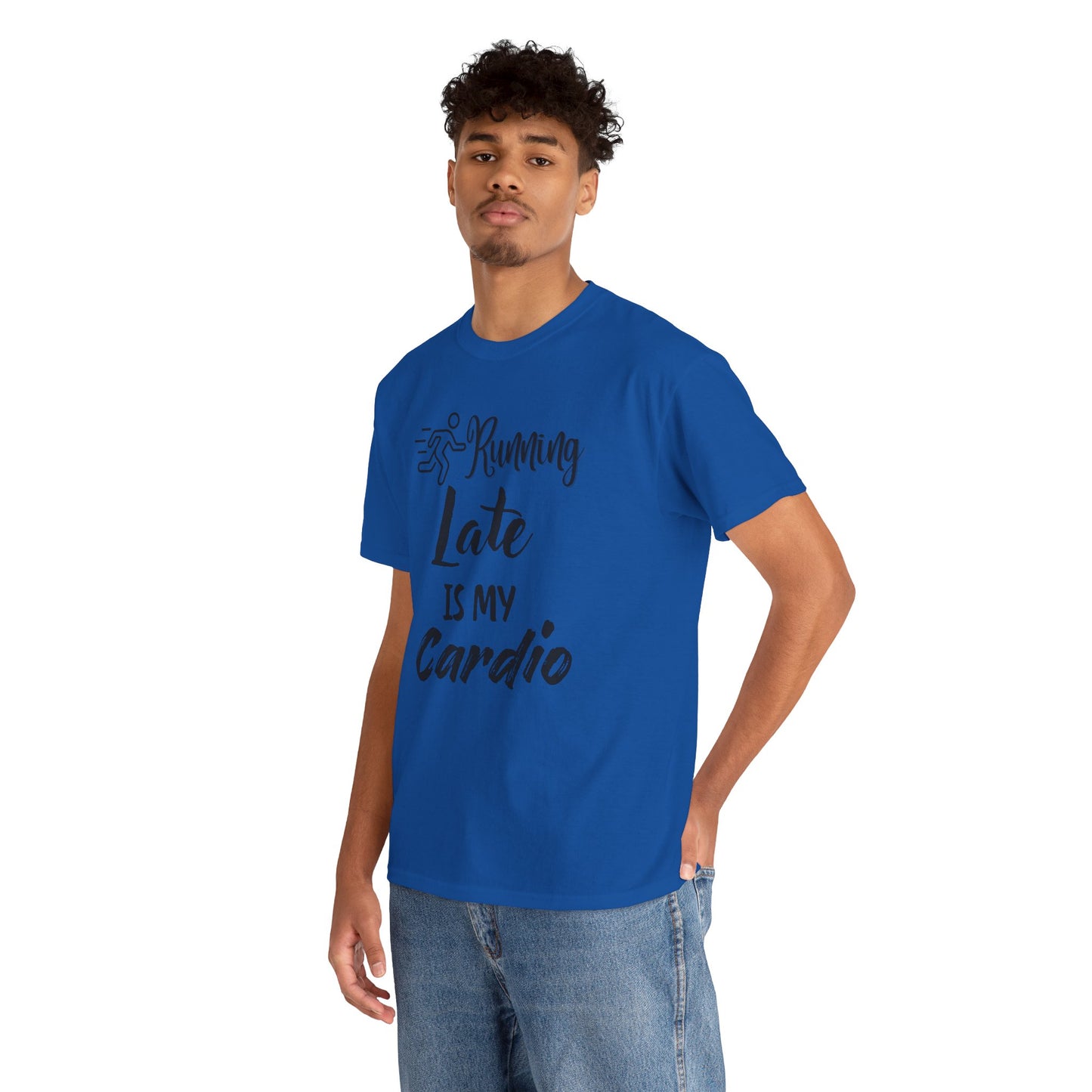 Running Late Is My Cardio Unisex Heavy Cotton Tee -Men