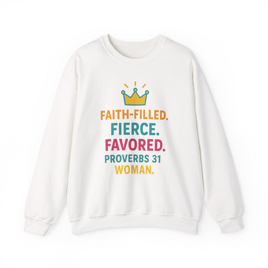 Faith-Filled Proverbs 31 Woman Sweatshirt, Inspirational Crewneck, Motivational Apparel, Christian Gift, Faith-Based Clothing