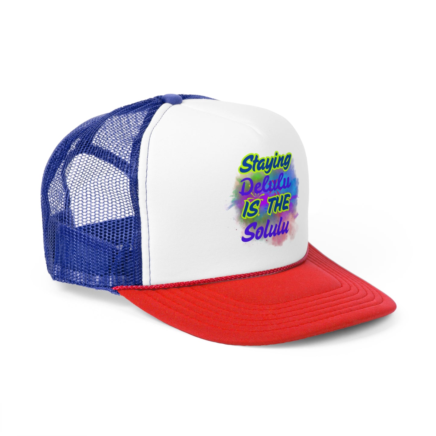 Colorful Staying Delulu Trucker Cap - Fun, Trendy Headwear for Everyday Adventures