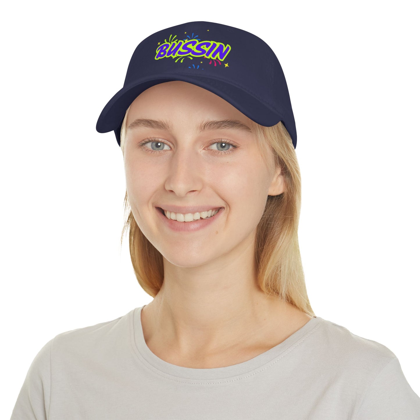 Bussin Low Profile Baseball Cap - Fun Red Cap for Casual Outings & Celebrations