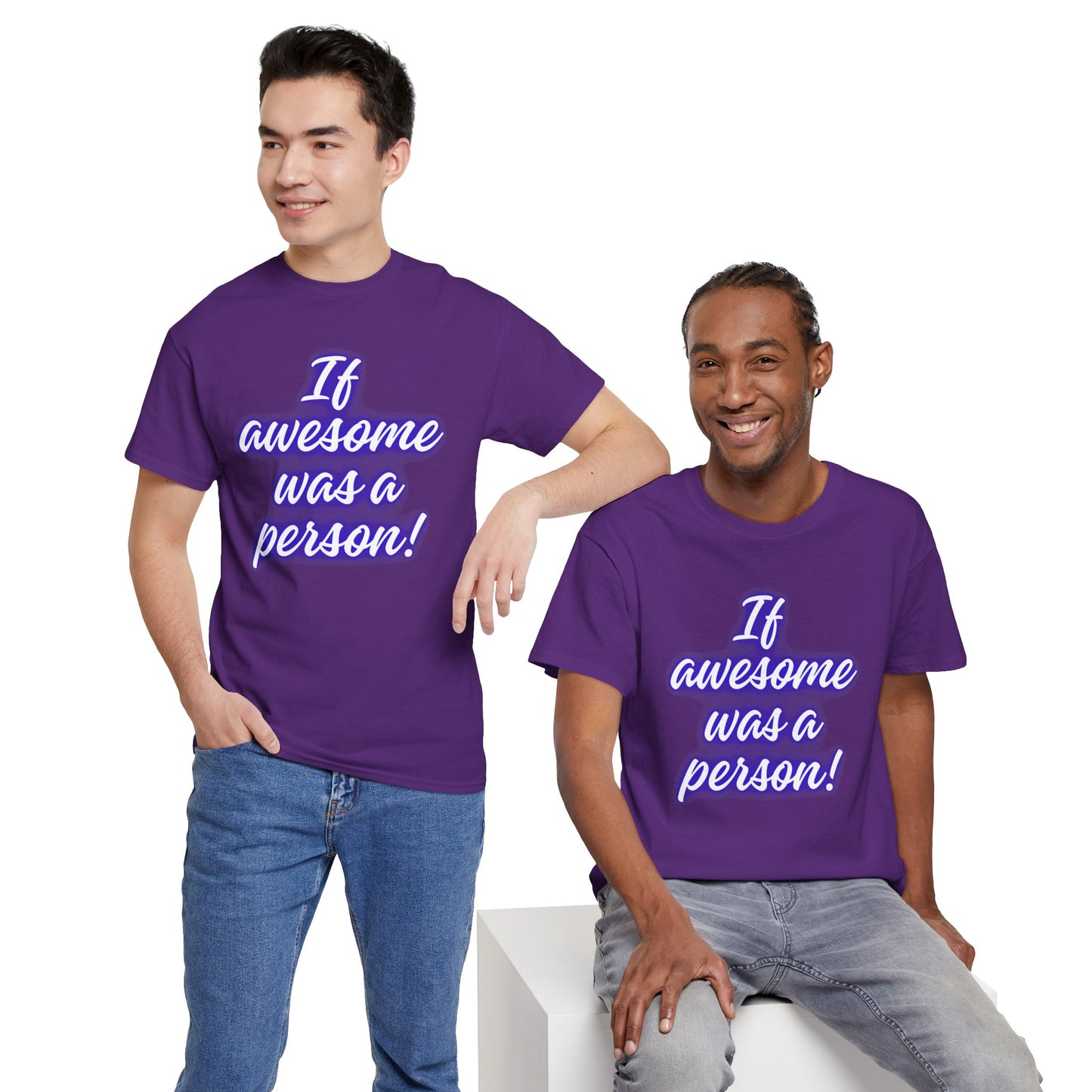 If Awesome Was a Person Unisex Heavy Cotton Tee - Fun Graphic Shirt for Casual Wear