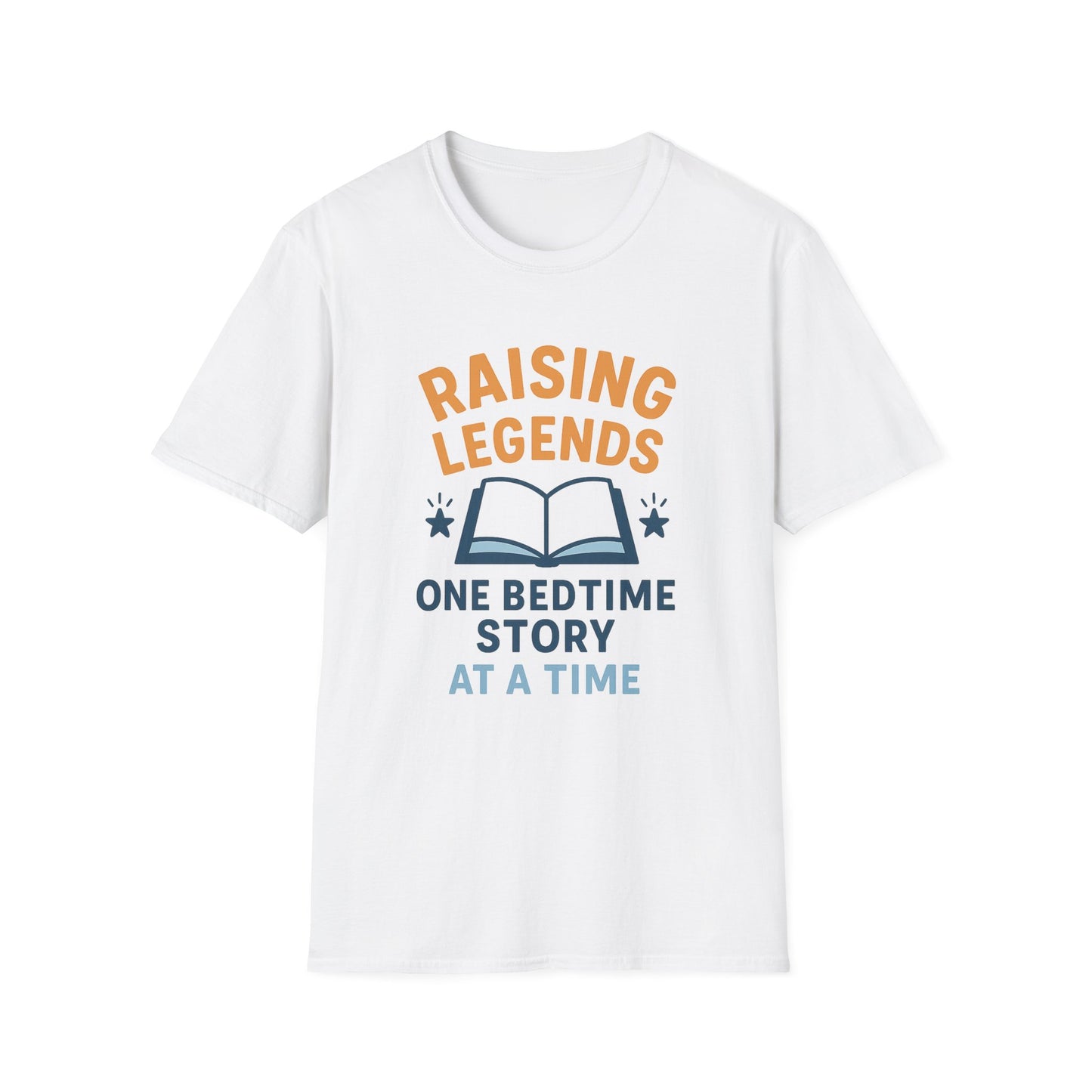Raising Legends Bedtime Story T-Shirt, Unisex Softstyle Tee for Parents, Gift for Baby Showers, Kids' Birthdays, Cozy Casual Wear