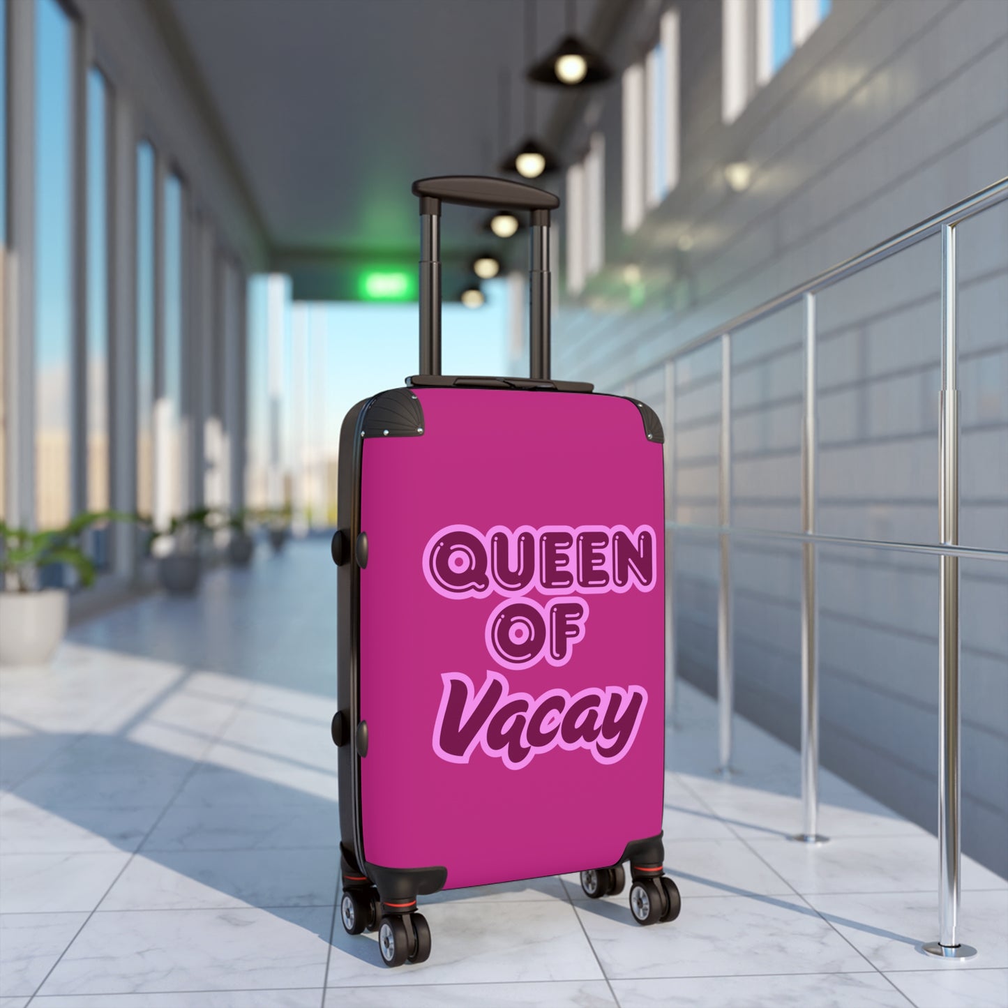 Pink Queen of Vacay Pink Suitcase - Stylish Travel Luggage for Female Travelers