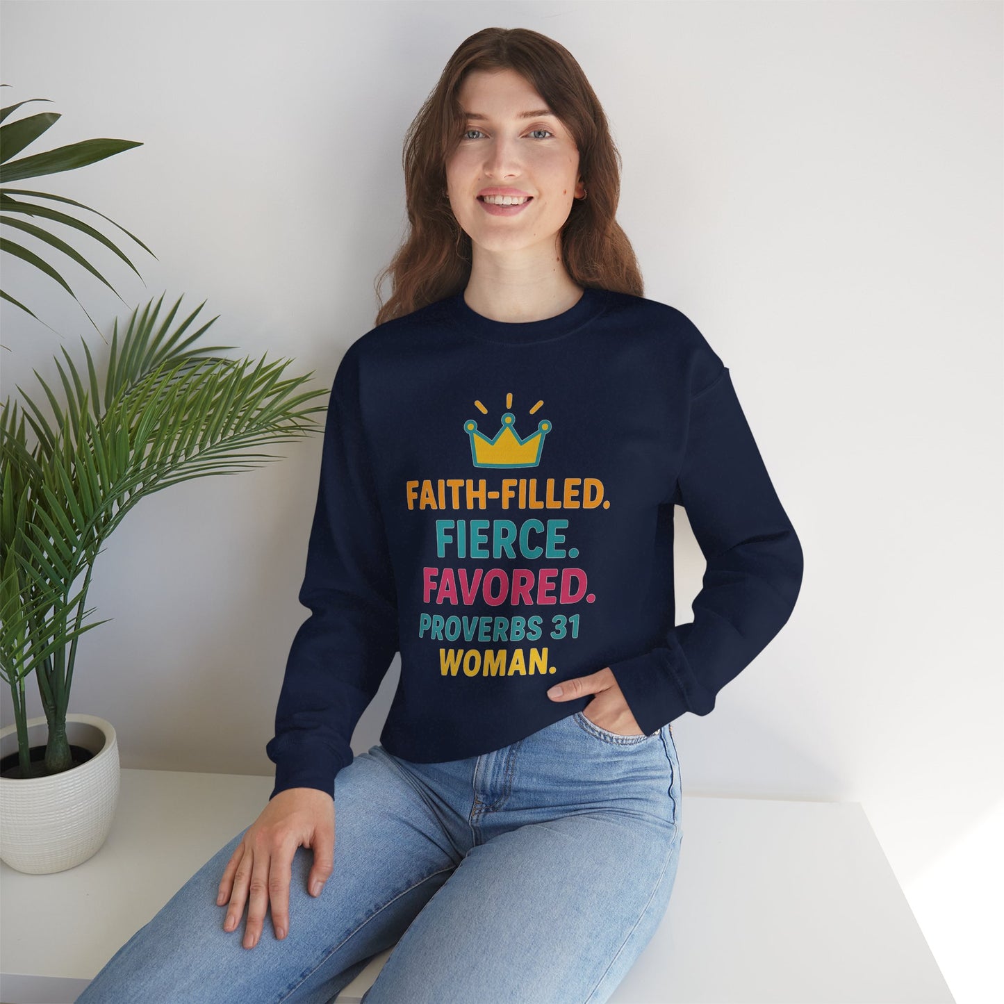 Faith-Filled Proverbs 31 Woman Sweatshirt, Inspirational Crewneck, Motivational Apparel, Christian Gift, Faith-Based Clothing