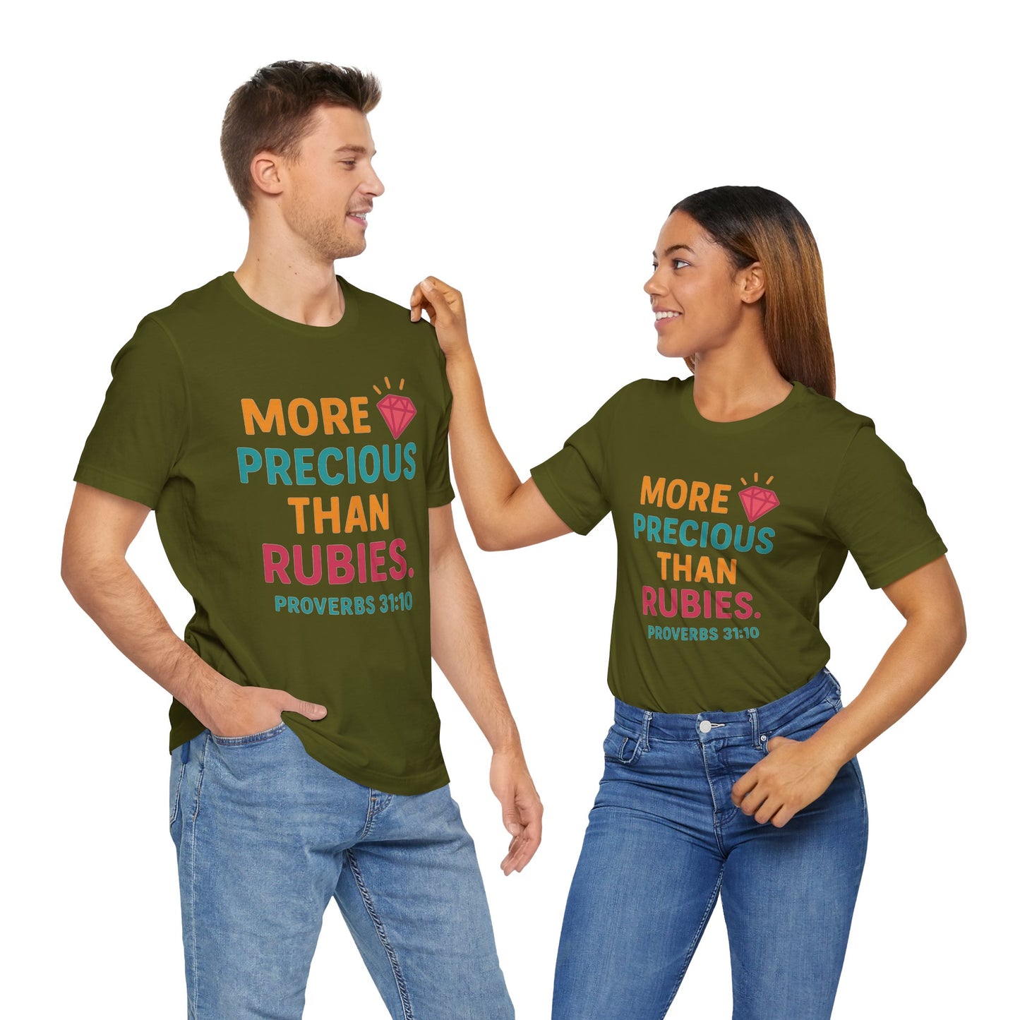 More Precious Than Rubies Tee, Inspirational T-Shirt, Faith-Based Clothing, Christian Gift, Bible Verse Apparel