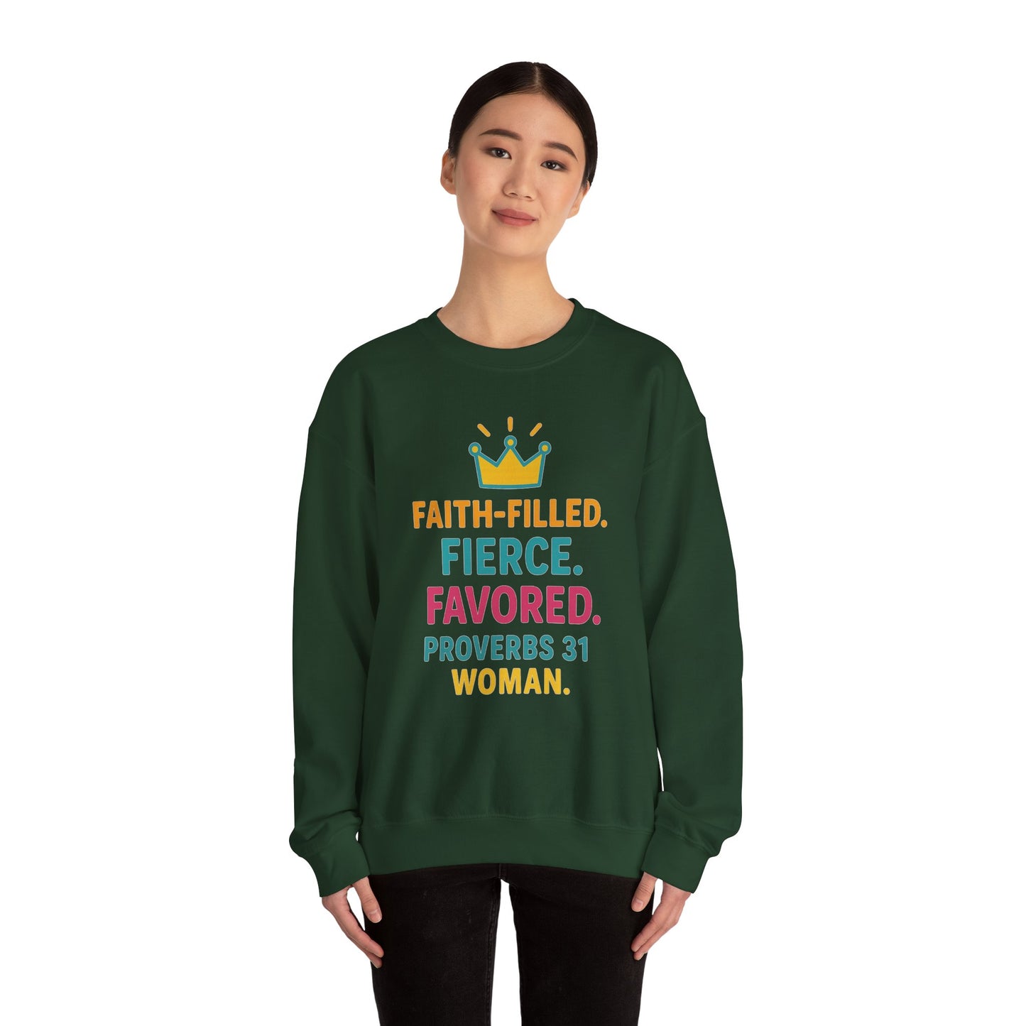 Faith-Filled Proverbs 31 Woman Sweatshirt, Inspirational Crewneck, Motivational Apparel, Christian Gift, Faith-Based Clothing