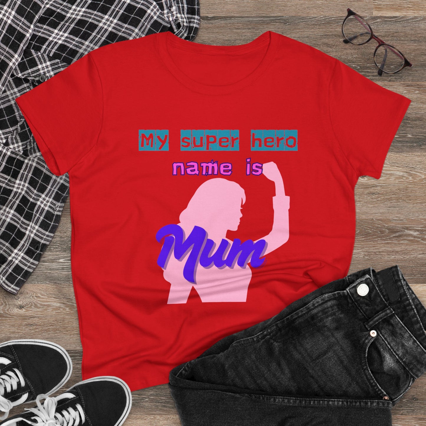 Super Mom Women's Midweight Cotton Tee - Fun Mother's Day Gift