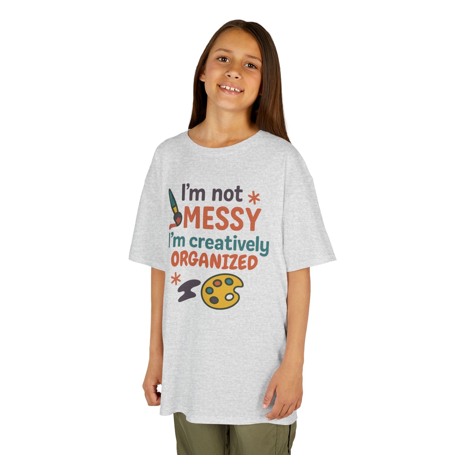Creative Kids Tee - I'm Not Messy I'm Creatively Organized, Fun Gift for Artsy Kids, Birthday, Art Lovers, Playful Kids, Creative Apparel